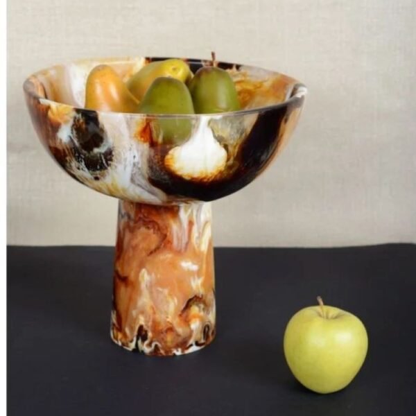 Resin Pedestal Malachite Bowl